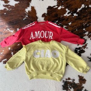 Kids Red and Yellow Sweatshirts Set